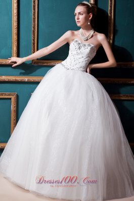 Sweetheart Floor-length Tulle ball gown Beading Wedding dress