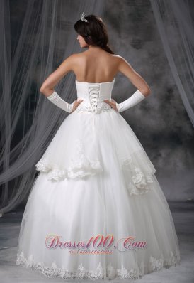 Ball Gown Wedding Dress With Lace Tulle Layers