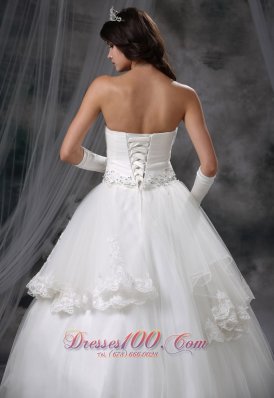 Ball Gown Wedding Dress With Lace Tulle Layers