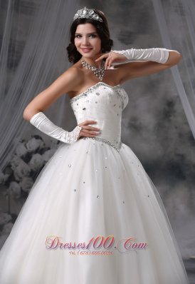 2013 Beaded Ball Gown floor length Tulle Wedding Dress