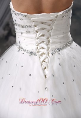 2013 Beaded Ball Gown floor length Tulle Wedding Dress