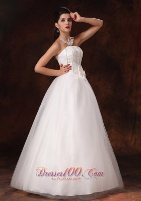 Stylish A-line Floor-length Customize Bowknot Wedding Dress