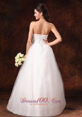 A-Line Sweetheart Beaded Dress for Church Wedding