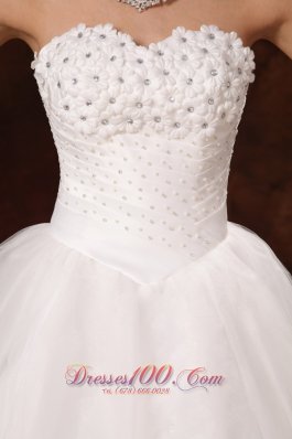 Unique Beaded A-Line Organza Customize Wedding Dress