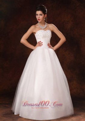 Unique Beaded A-Line Organza Customize Wedding Dress