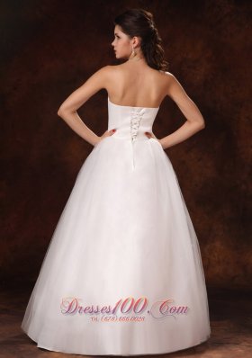 Unique Beaded A-Line Organza Customize Wedding Dress