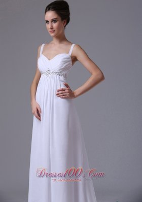 2013 Beaded Waist Empire Straps Chiffon Wedding Dress