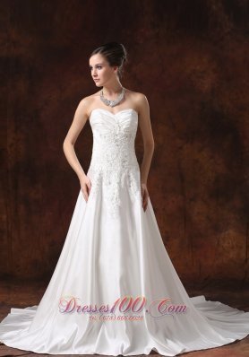 Princess Garden Wedding Dress Sweetheart Taffeta Court