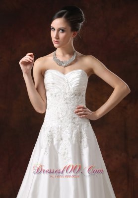 Princess Garden Wedding Dress Sweetheart Taffeta Court