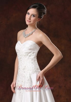 Princess Garden Wedding Dress Sweetheart Taffeta Court