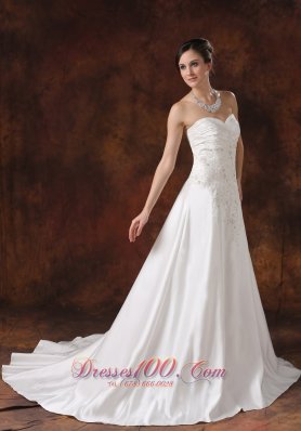 Princess Garden Wedding Dress Sweetheart Taffeta Court