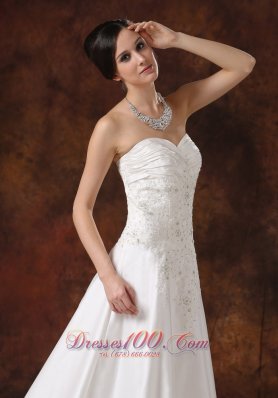 Princess Garden Wedding Dress Sweetheart Taffeta Court