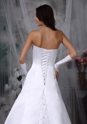 Perfect Satin Embroidery A-line Indoor Bridal Gowns 2012