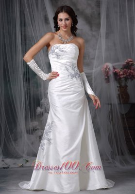 Free Delivery Taffeta Appliques Wedding Bridal Dress