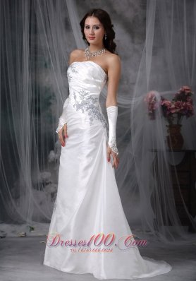 Free Delivery Taffeta Appliques Wedding Bridal Dress