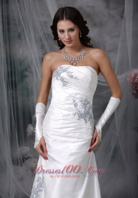 Free Delivery Taffeta Appliques Wedding Bridal Dress