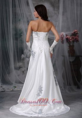 Free Delivery Taffeta Appliques Wedding Bridal Dress