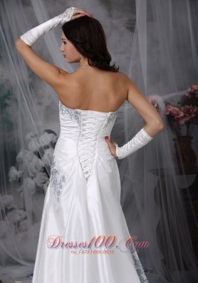 Free Delivery Taffeta Appliques Wedding Bridal Dress