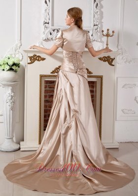 Champagne Sweetheart Wedding Dress Red Carpet Jacket