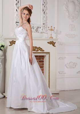 Sweetheart Wedding Dress Empire A-line Appliques Brooch