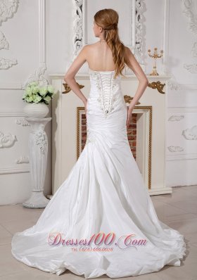 Customize Princess Bridal Dress Sweetheart Appliques Taffeta