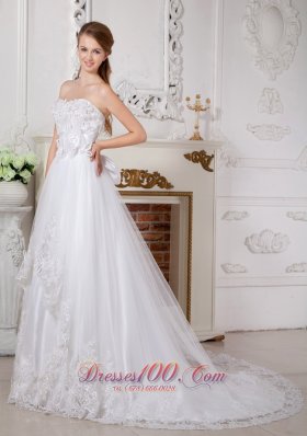 Lace Church Wedding Dress Princess Sweetheart Court