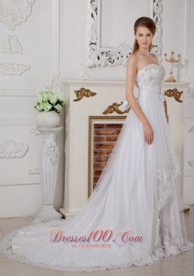 Lace Church Wedding Dress Princess Sweetheart Court