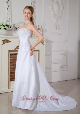 Retro White Bridal Gowns Court Train Satin