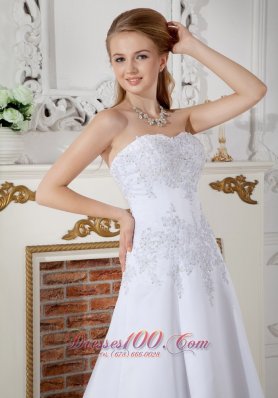 Retro White Bridal Gowns Court Train Satin