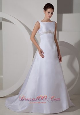 Classic Wedding Dress Scoop Appliques Empire for Cheap