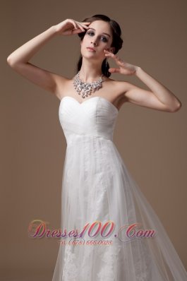 Sweet Tulle Lace A-line Wedding Dress for Petite Brides