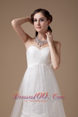 Sweet Tulle Lace A-line Wedding Dress for Petite Brides