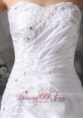 Beautiful Column Appliques Church Wedding Bridal Dress