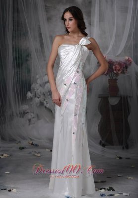 Pretty Bowknot One Shoulder Bridal Dress Floor-length