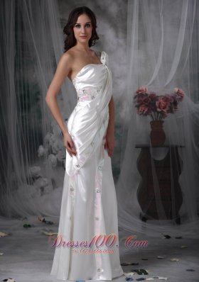 Pretty Bowknot One Shoulder Bridal Dress Floor-length