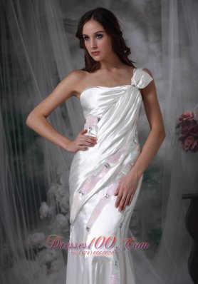 Pretty Bowknot One Shoulder Bridal Dress Floor-length