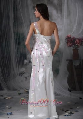 Pretty Bowknot One Shoulder Bridal Dress Floor-length