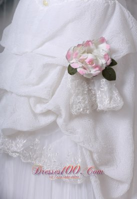 Tiered Wedding Gowns Handed Flower Special Fabric