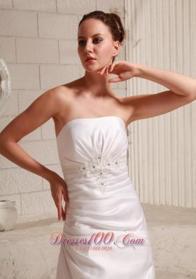 Low Cost Taffeta Appliques Outdoor Wedding Dress Court