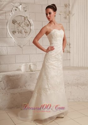 Sweetheart Lace Wedding Dress Asymmetrical Hemline Custom