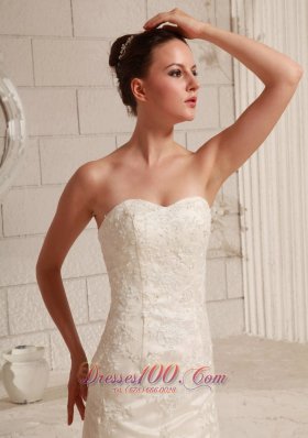 Sweetheart Lace Wedding Dress Asymmetrical Hemline Custom