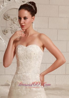 Sweetheart Lace Wedding Dress Asymmetrical Hemline Custom