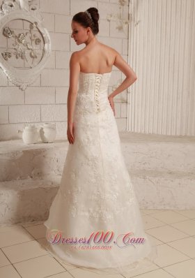 Sweetheart Lace Wedding Dress Asymmetrical Hemline Custom