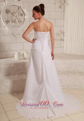 Chiffon Beach Wedding Dress Gilding Sweetheart Sweep Train