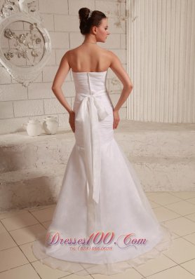 Simply Mermaid Wedding Dress Organza and Taffeta Low Cost