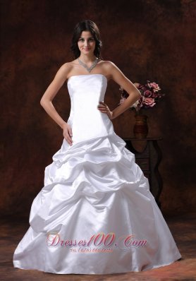 Strapless White A-line Wedding Dress Ball Gown for Cheap