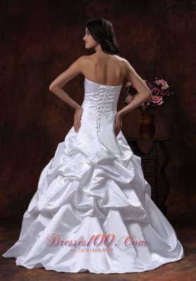 Strapless White A-line Wedding Dress Ball Gown for Cheap