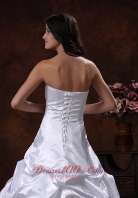 Strapless White A-line Wedding Dress Ball Gown for Cheap