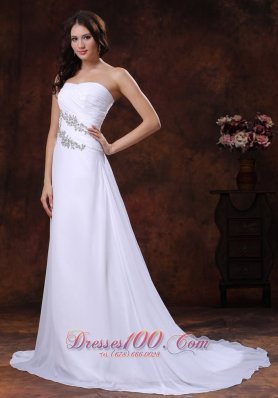 the Most Popular White Beach Bridal Gowns Gilding A-line