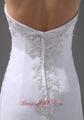 Embroidery Chiffon White Dress for Destination Wedding Sweep